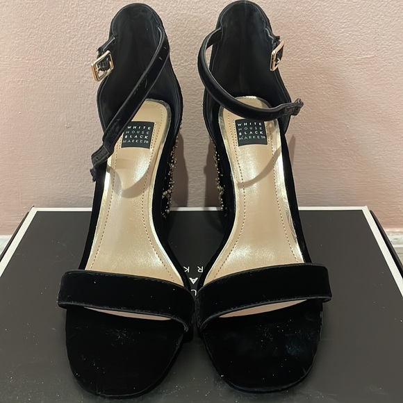 Pearl Embedded Suede Heels - Picture 3 of 5